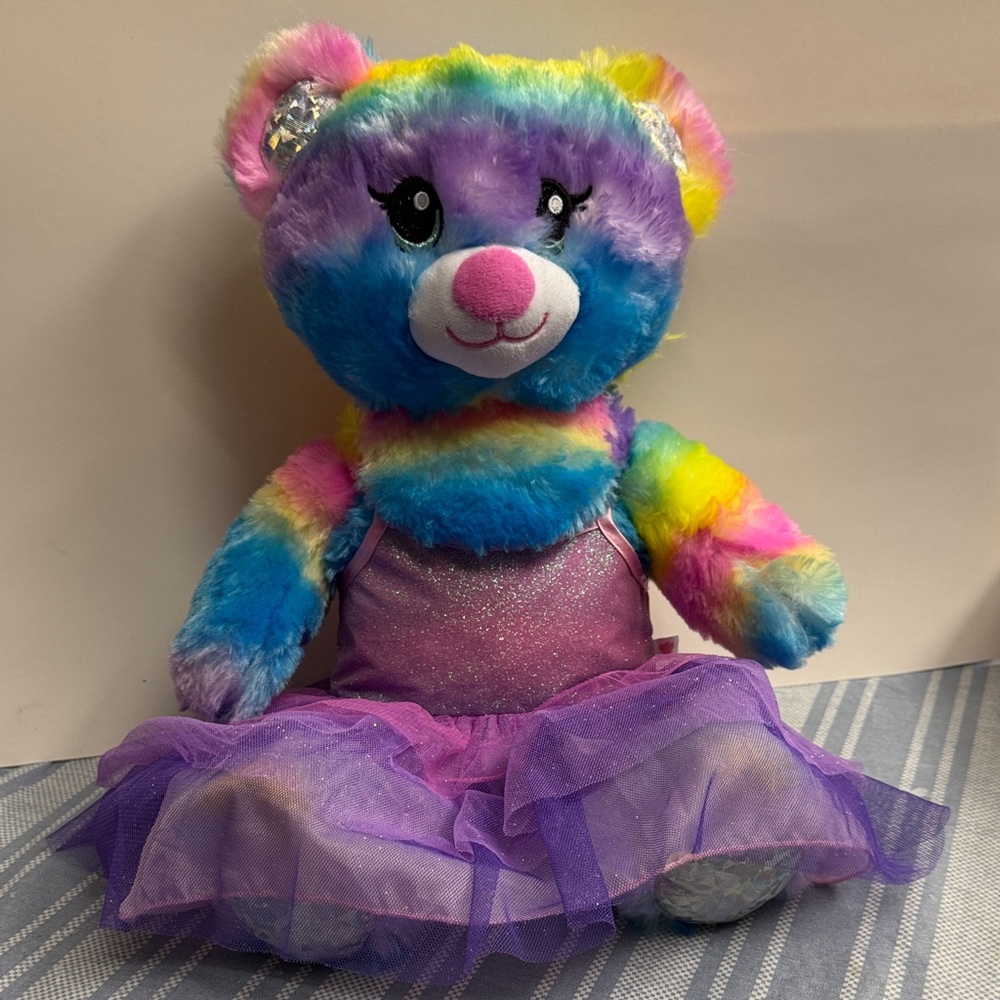 Rainbow Plush Bear with Sparkly Tutu Build A Bear